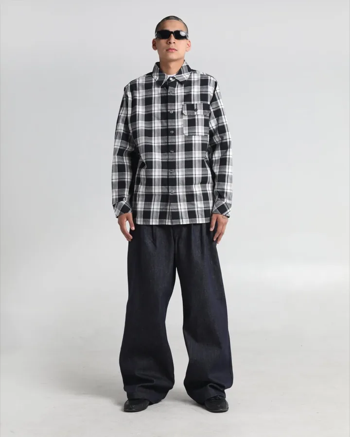 Shaka Wear チェック フランネル オーバーシャツ